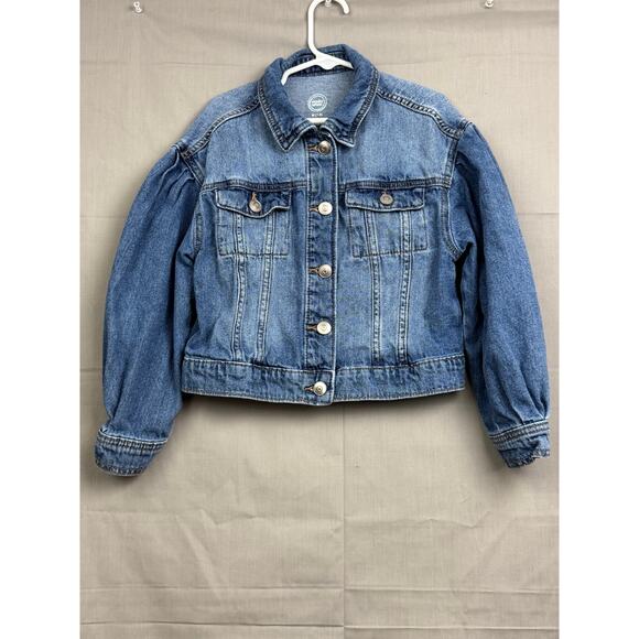 Wonder Nation Girls Denim Button Up Jacket, Size M (7/8) - Picture 1 of 4